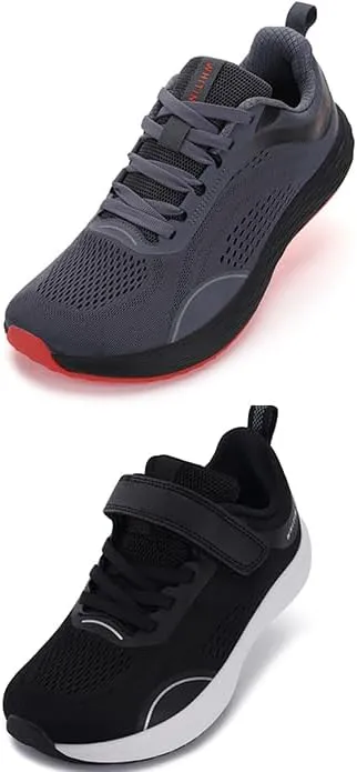 WHITIN Mens Wide Zero Drop Running Shoes Grey Size 10   Little/Big Kids Wide Zero Drop Running Shoes Black Size 2