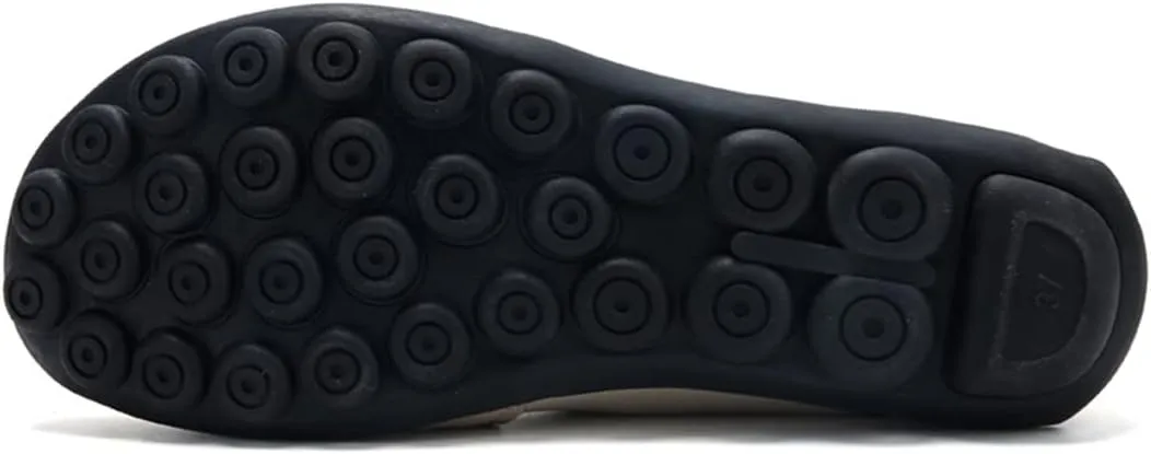 Women's Casual Round Toe Moccasins Comfortable Leather Breathable Slippers Arch Support Memory Foam Insoles Driving Outdoor Walking Nurse Breathable Driving Fashion Moccasins