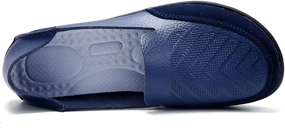 Women's Casual Round Toe Moccasins Comfortable Leather Breathable Slippers Arch Support Memory Foam Insoles Driving Outdoor Walking Nurse Breathable Driving Fashion Moccasins