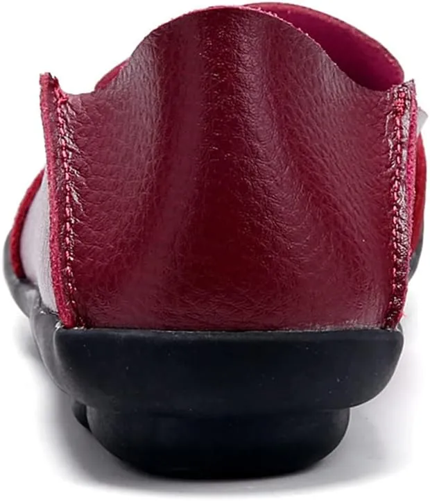 Women's Casual Round Toe Moccasins Comfortable Leather Breathable Slippers Arch Support Memory Foam Insoles Driving Outdoor Walking Nurse Breathable Driving Fashion Moccasins