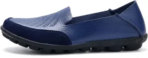 Women's Casual Round Toe Moccasins Comfortable Leather Breathable Slippers Arch Support Memory Foam Insoles Driving Outdoor Walking Nurse Breathable Driving Fashion Moccasins