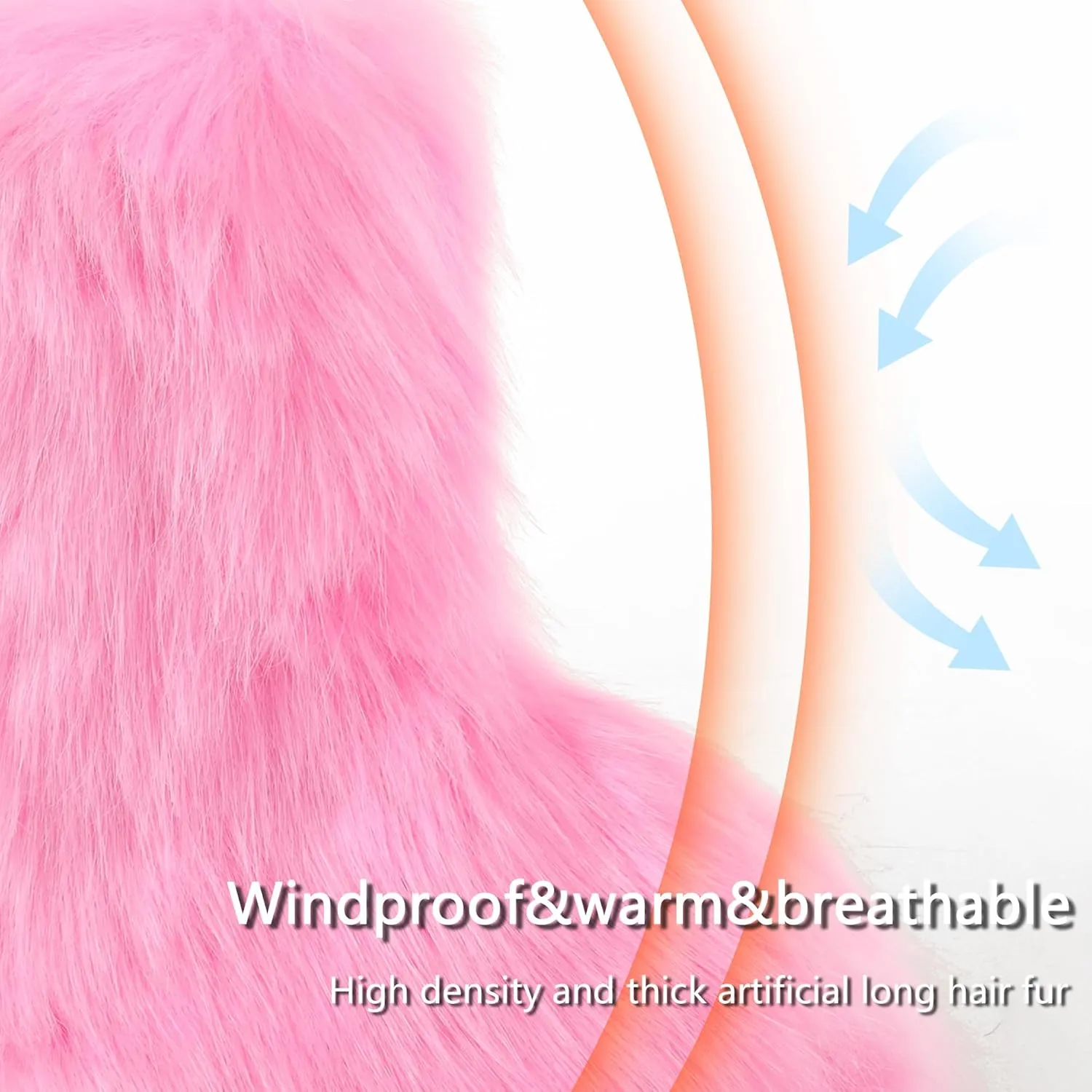 Women's Faux Fur Boots Furry Snow Boots Fuzzy Winter Shoes Fluffy Mid-Calf Flat Boots