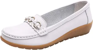 Womens Flats Comfortable Dressy Loafers Lightweight Walking Flat Slip On Work Shoes Round Toe Flats Loafers