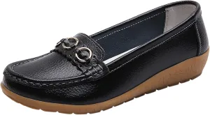 Womens Flats Comfortable Dressy Loafers Lightweight Walking Flat Slip On Work Shoes Round Toe Flats Loafers
