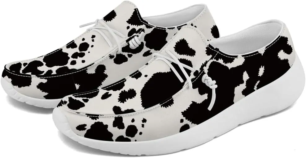 Women's Men's Loafers Slip-on Shoes Cow Print Shoes Gifts for Women Men