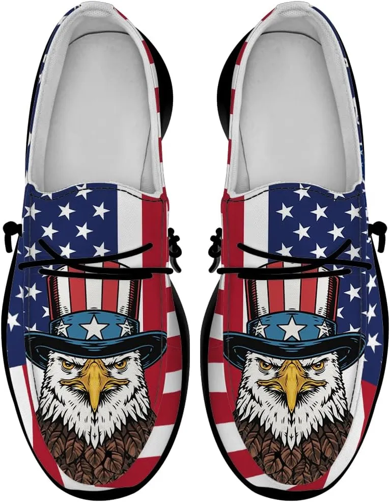 Women's Men's Loafers Slip-on Shoes Flag Eagle Shoes Gifts for Women Men
