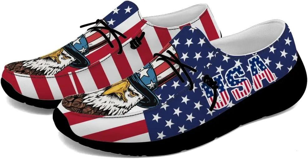 Women's Men's Loafers Slip-on Shoes Flag Eagle Shoes Gifts for Women Men
