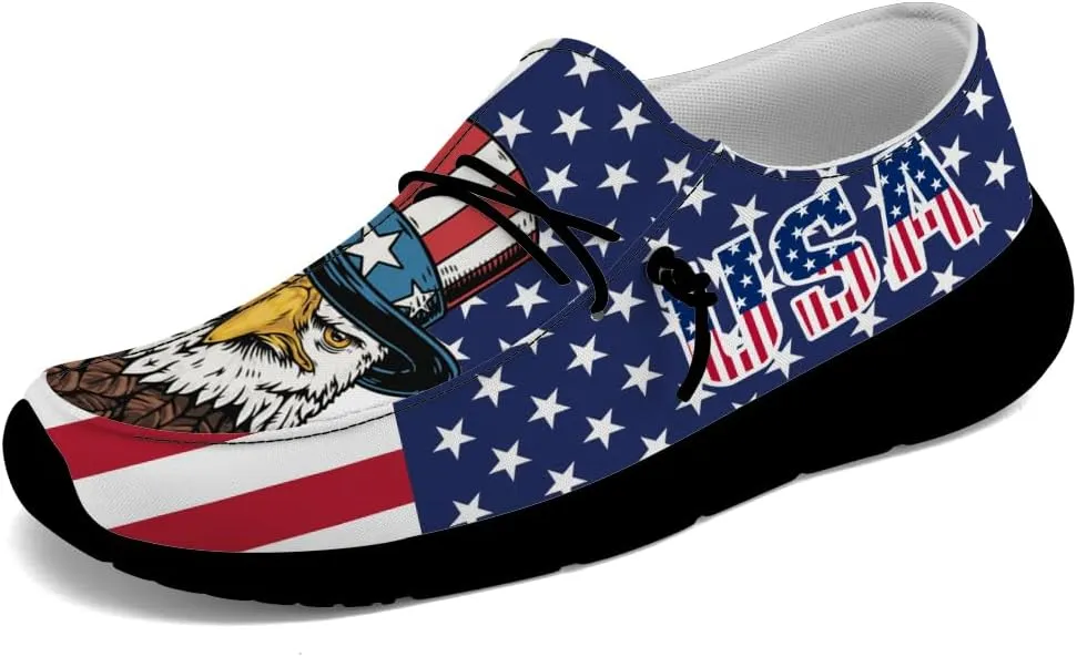 Women's Men's Loafers Slip-on Shoes Flag Eagle Shoes Gifts for Women Men