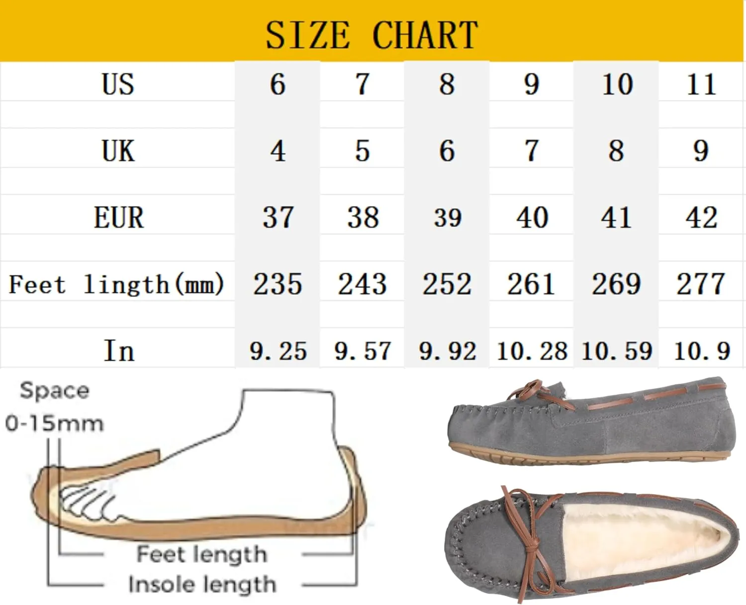 Women's Moccasin Slippers Cow Suede Warm Faux Fur Pile Lined Lace-Up Bow Cozy Indoor & Outdoor Slip On Loafers Shoes for Women