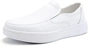 Womens Moccasins, Comfortable Slip-On Non-Slip Breathable Leather Nurse Shoe, Air Cushion Orthopedic Loafers Work Shoes, for Doctors, Healthcare Providers