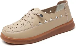 Women's Moccasins Fashion Chain Decorated Low Top Round Toe Shoes Orthopedic Sandals, Cute Casual Comfortable Lightweight Slip on Shoes, Female Solid All-Match Loafers for Beach Travel, Birthday Gifts
