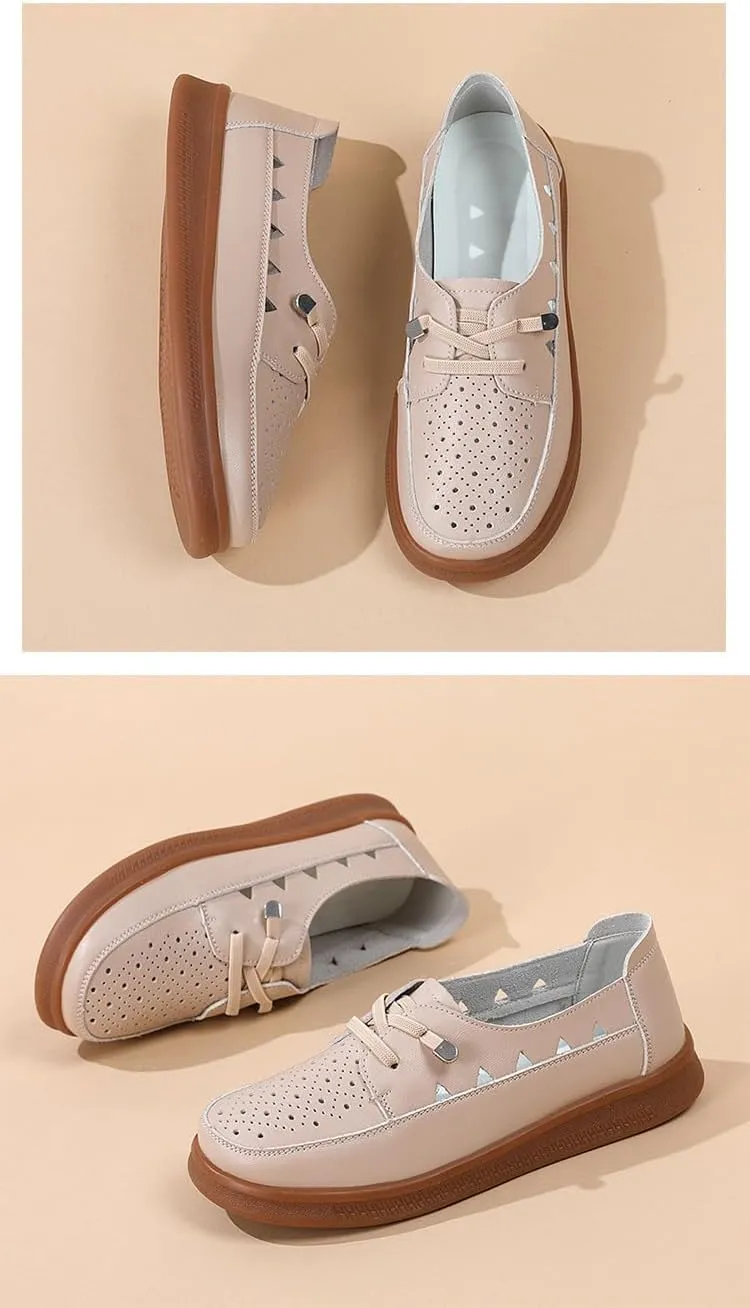 Women's Moccasins Fashion Chain Decorated Low Top Round Toe Shoes Orthopedic Sandals, Cute Casual Comfortable Lightweight Slip on Shoes, Female Solid All-Match Loafers for Beach Travel, Birthday Gifts