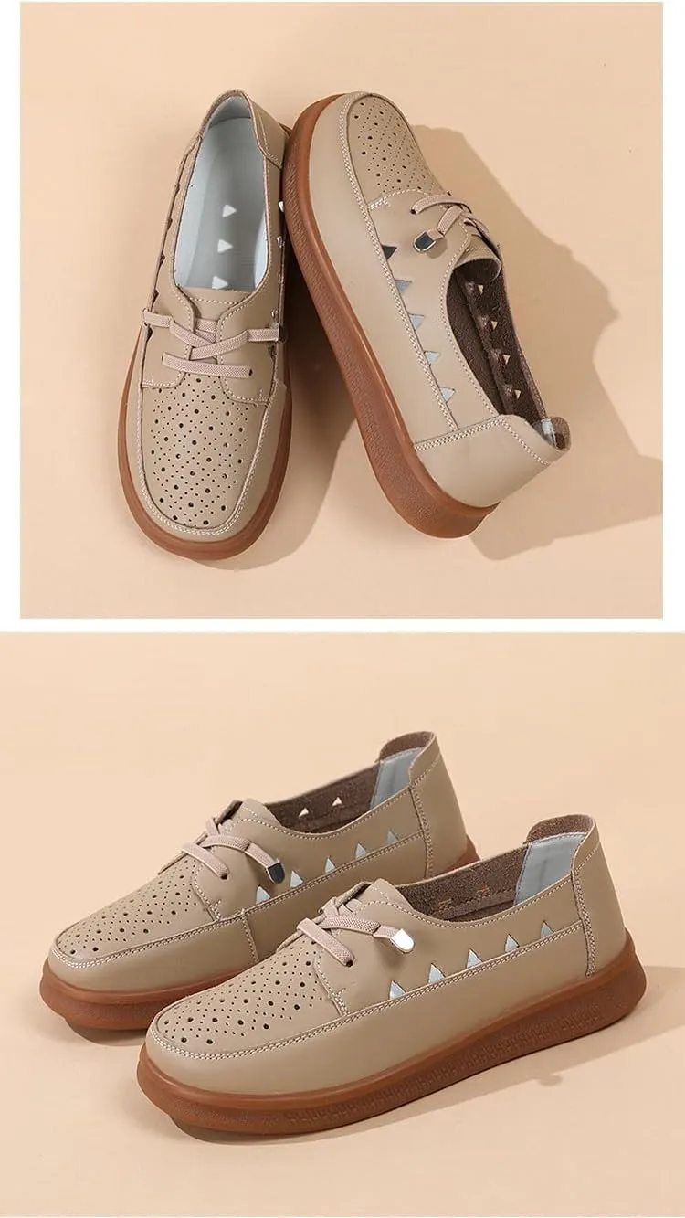 Women's Moccasins Fashion Chain Decorated Low Top Round Toe Shoes Orthopedic Sandals, Cute Casual Comfortable Lightweight Slip on Shoes, Female Solid All-Match Loafers for Beach Travel, Birthday Gifts